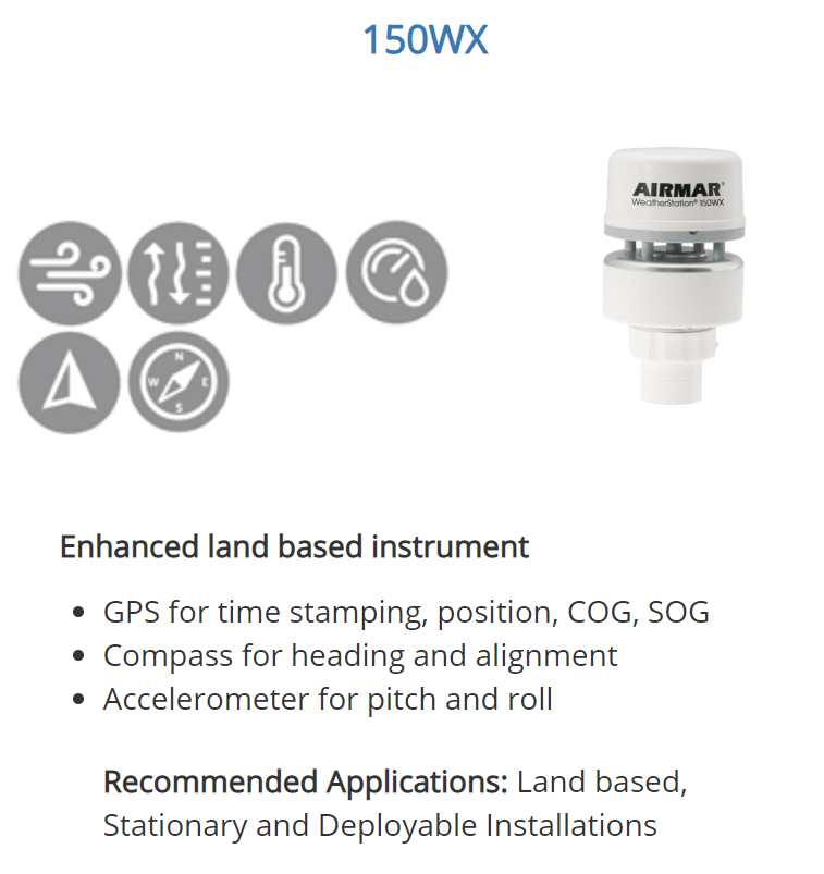 Airmar 150WX NMEA 0183 / 2000® WeatherStation® - (No Relative Humidity) - WS-150WX