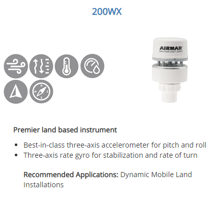 Airmar 200WX NMEA 0183 / 2000® WeatherStation® - (No Relative Humidity) - RS422 - IPX7